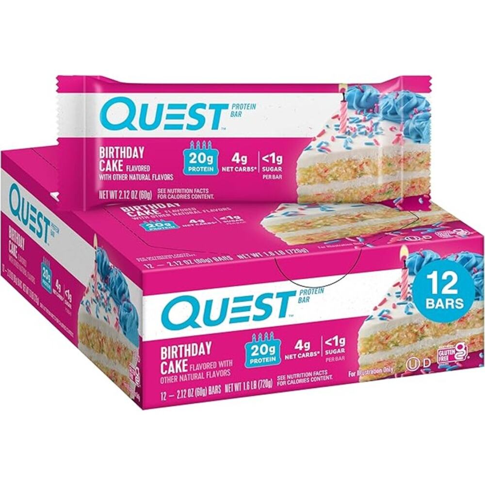 Quest Protein Bar - Birthday Cake (12 Bars)